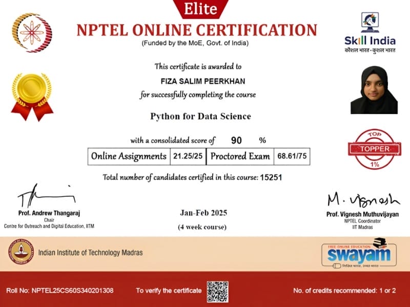 NPTEL course on Python for Data Science NPTEL course on Python for Data Science