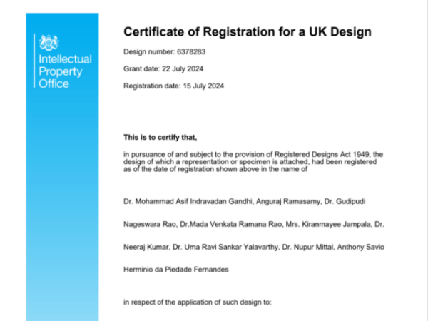 Registration of a UK Design